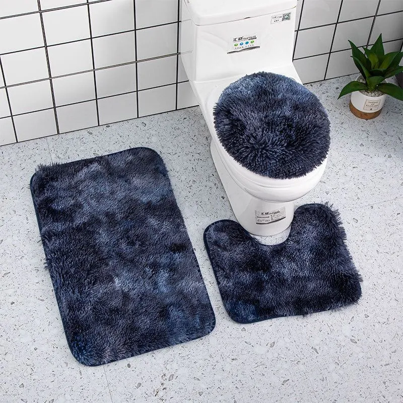 3 in 1 Fluffy Soft Microfiber Bathroom Rugs  Bath Toilet Mats