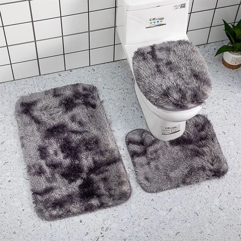 3 in 1 Fluffy Soft Microfiber Bathroom Rugs  Bath Toilet Mats