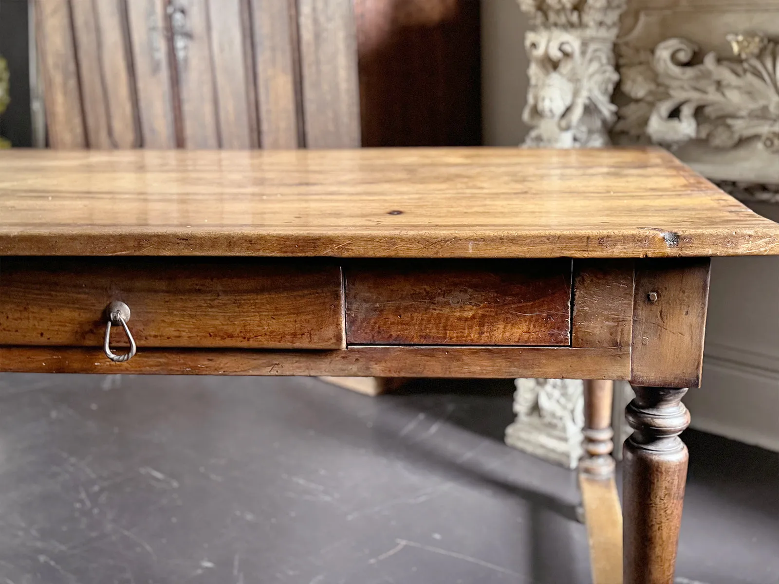 A Late 18th C/Early 19th C Walnut Dining Table of Beautiful Colour with Secret Drawer