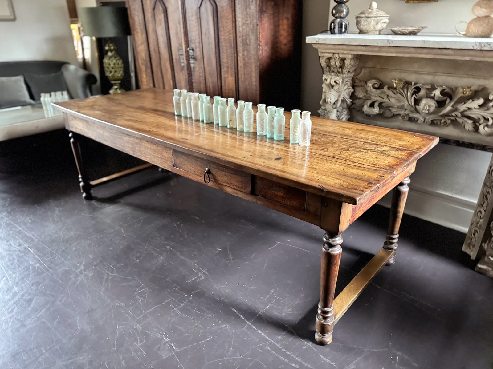 A Late 18th C/Early 19th C Walnut Dining Table of Beautiful Colour with Secret Drawer