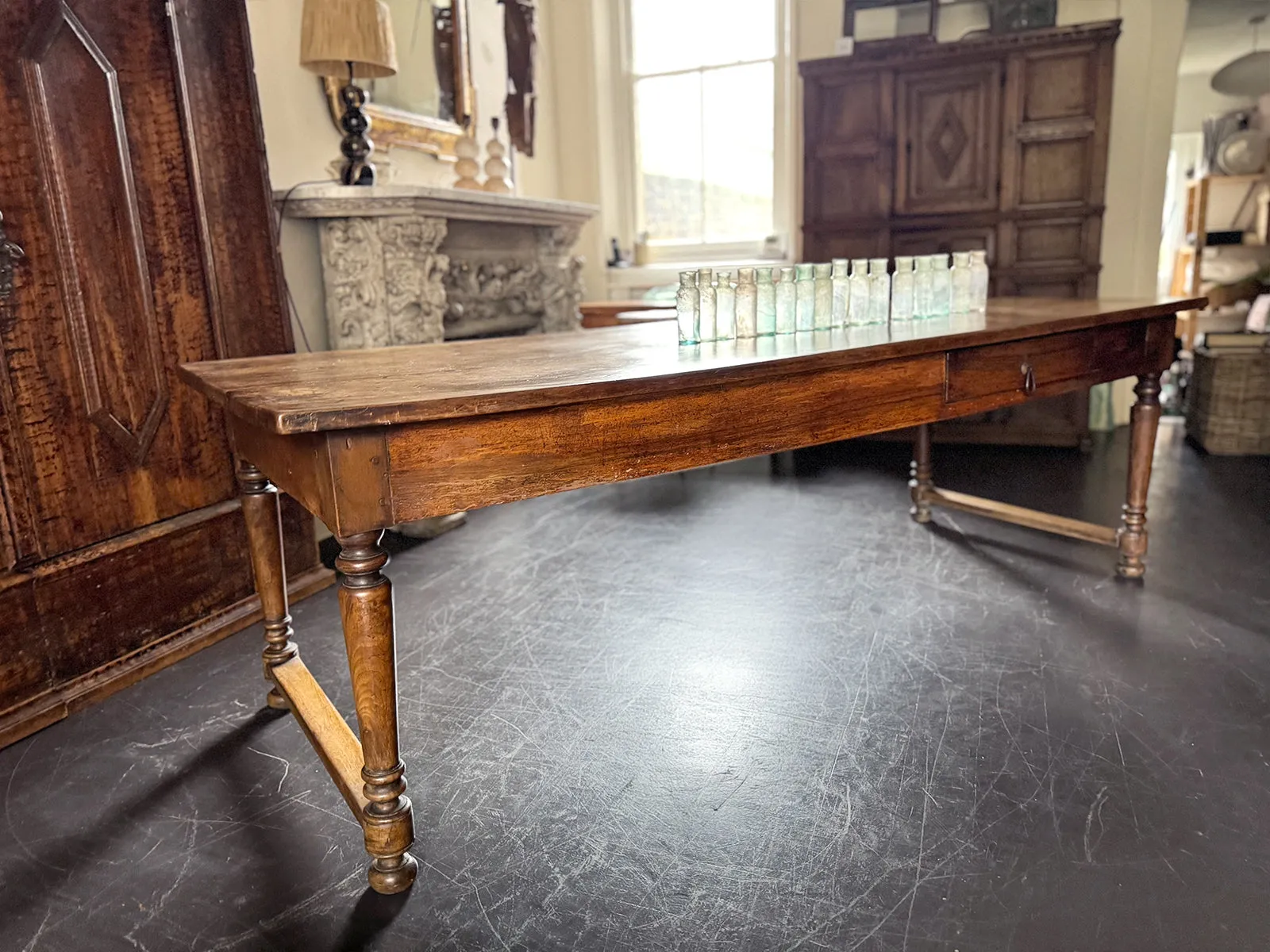 A Late 18th C/Early 19th C Walnut Dining Table of Beautiful Colour with Secret Drawer