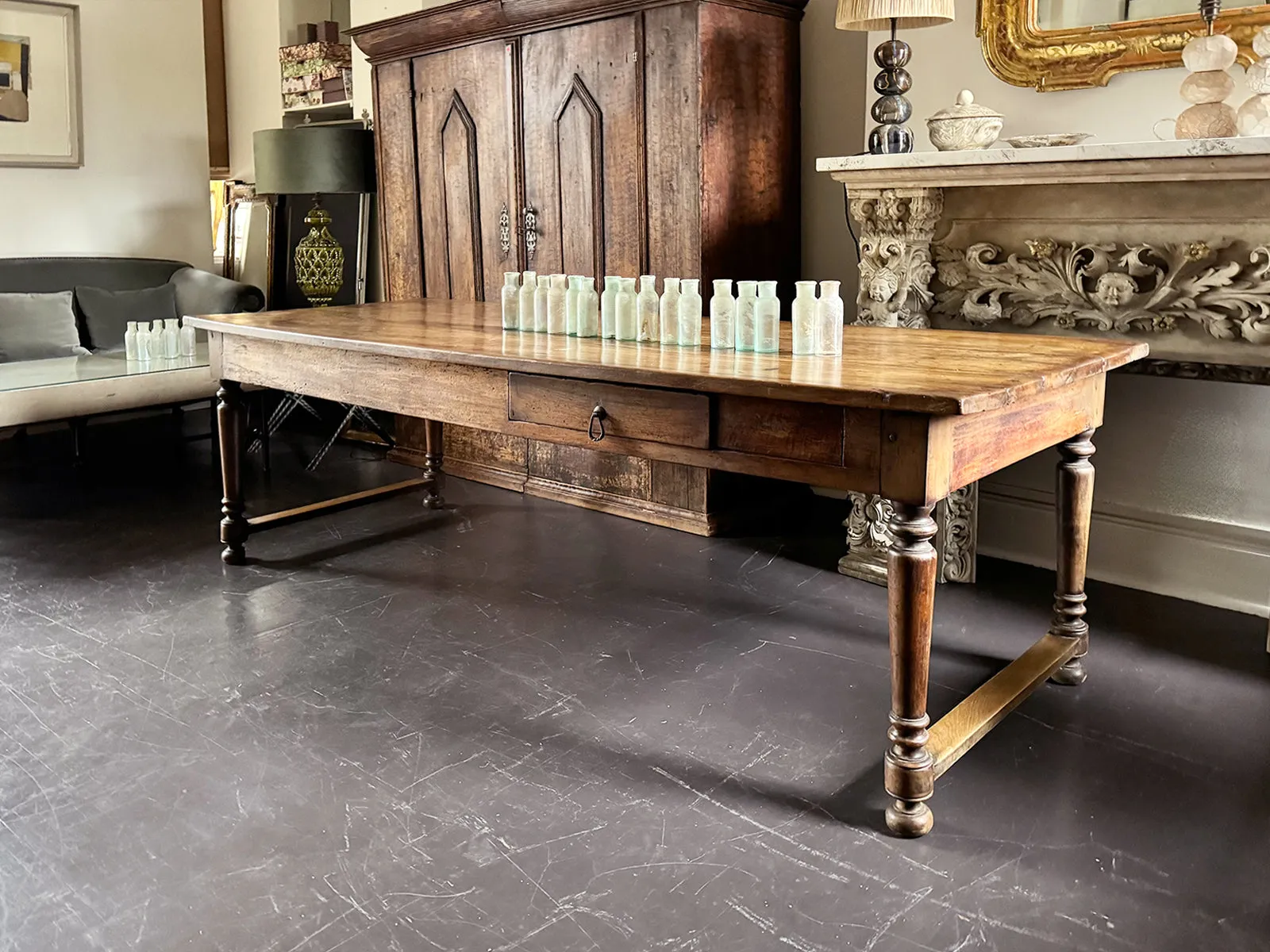 A Late 18th C/Early 19th C Walnut Dining Table of Beautiful Colour with Secret Drawer