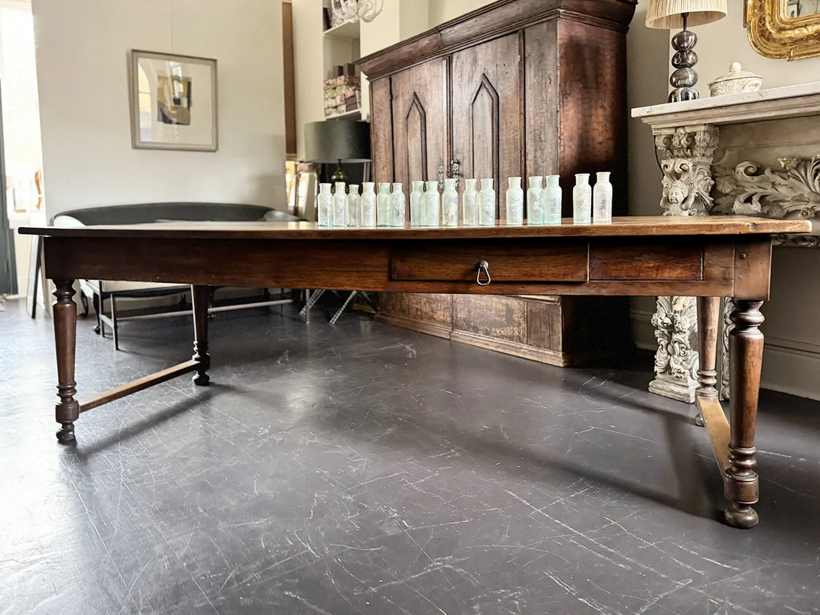 A Late 18th C/Early 19th C Walnut Dining Table of Beautiful Colour with Secret Drawer