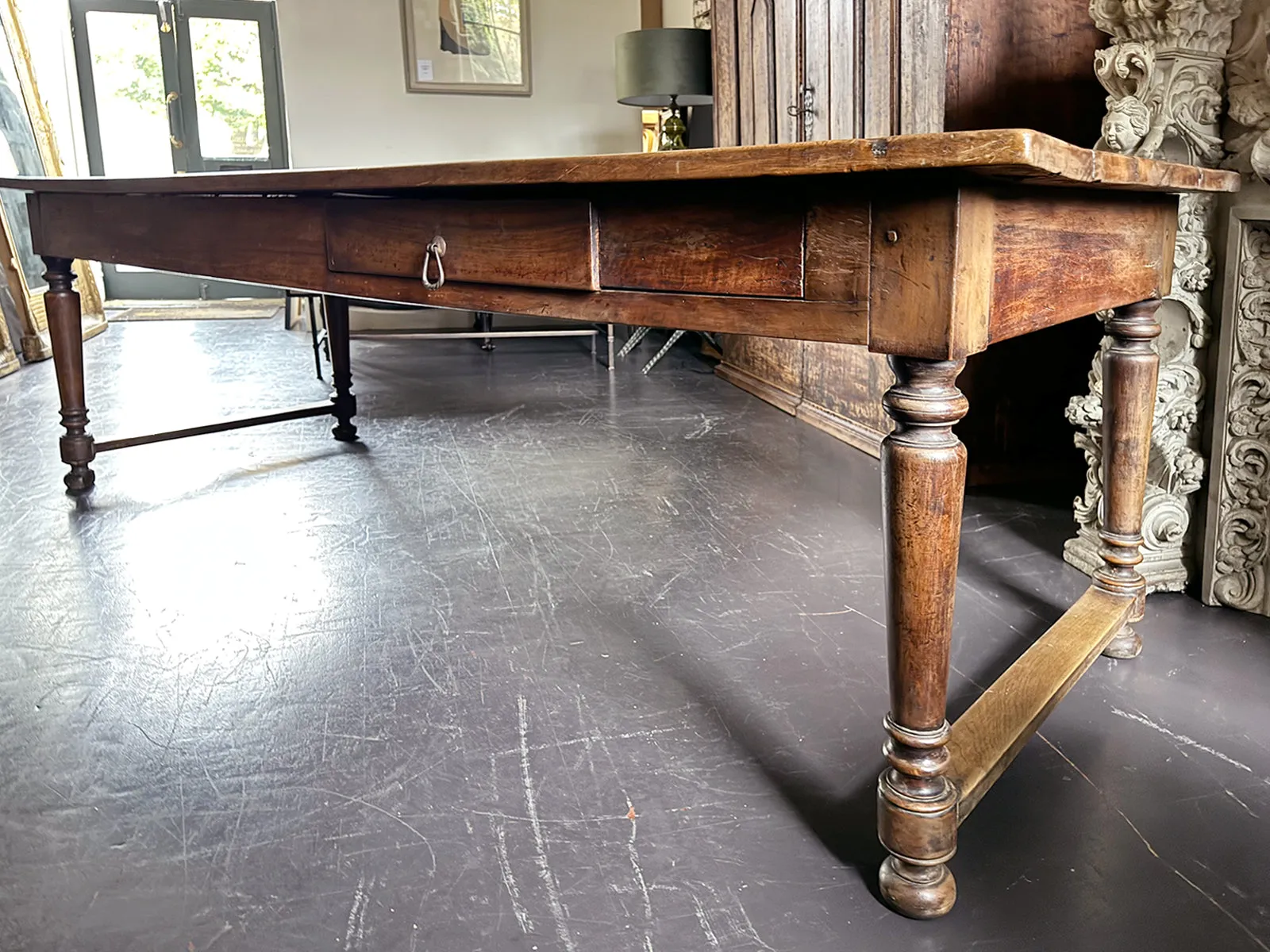 A Late 18th C/Early 19th C Walnut Dining Table of Beautiful Colour with Secret Drawer