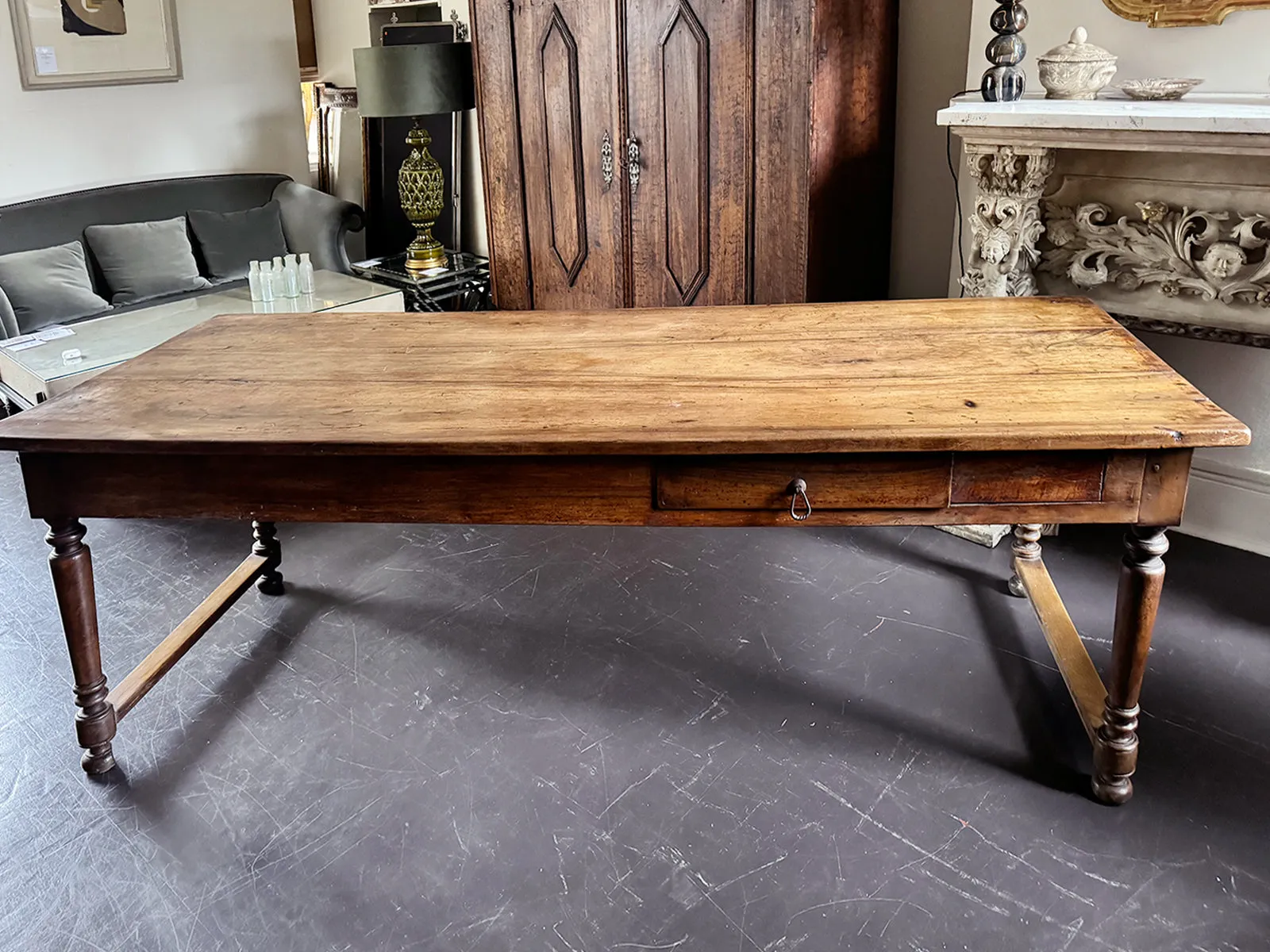 A Late 18th C/Early 19th C Walnut Dining Table of Beautiful Colour with Secret Drawer