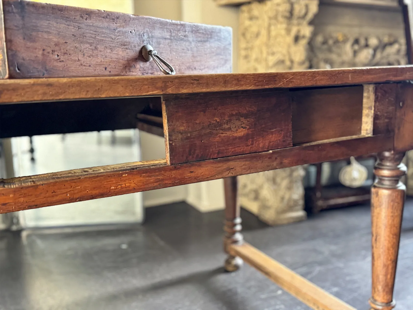 A Late 18th C/Early 19th C Walnut Dining Table of Beautiful Colour with Secret Drawer