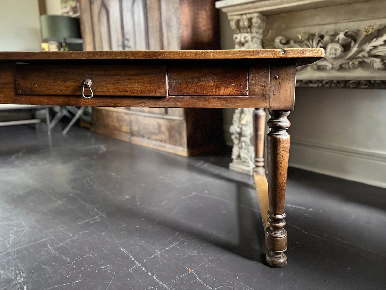 A Late 18th C/Early 19th C Walnut Dining Table of Beautiful Colour with Secret Drawer