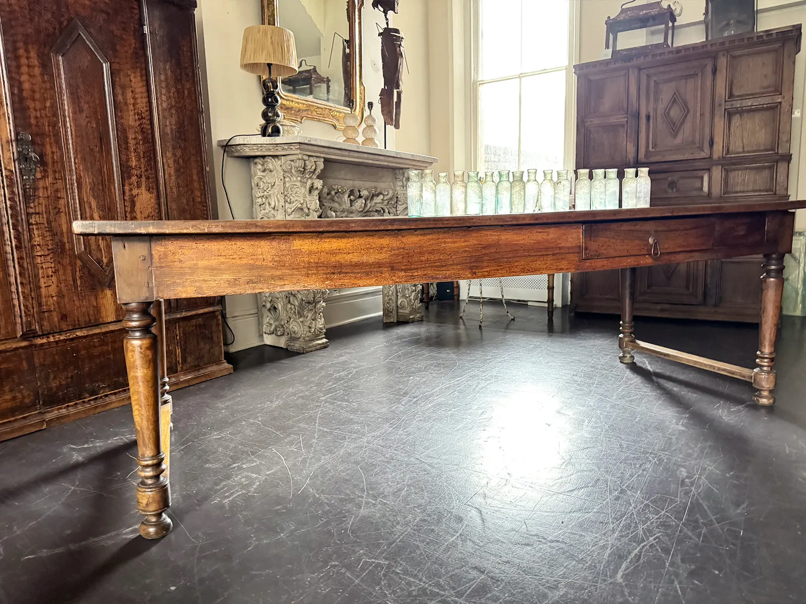 A Late 18th C/Early 19th C Walnut Dining Table of Beautiful Colour with Secret Drawer