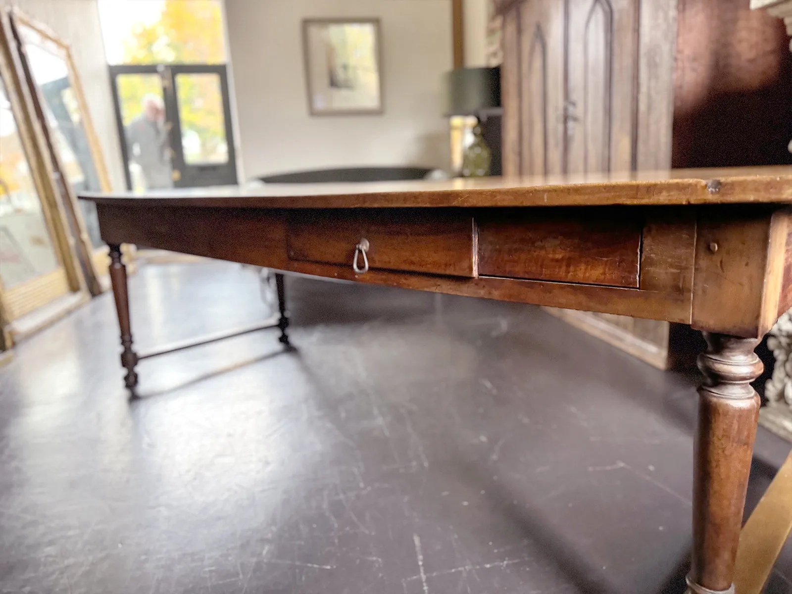 A Late 18th C/Early 19th C Walnut Dining Table of Beautiful Colour with Secret Drawer