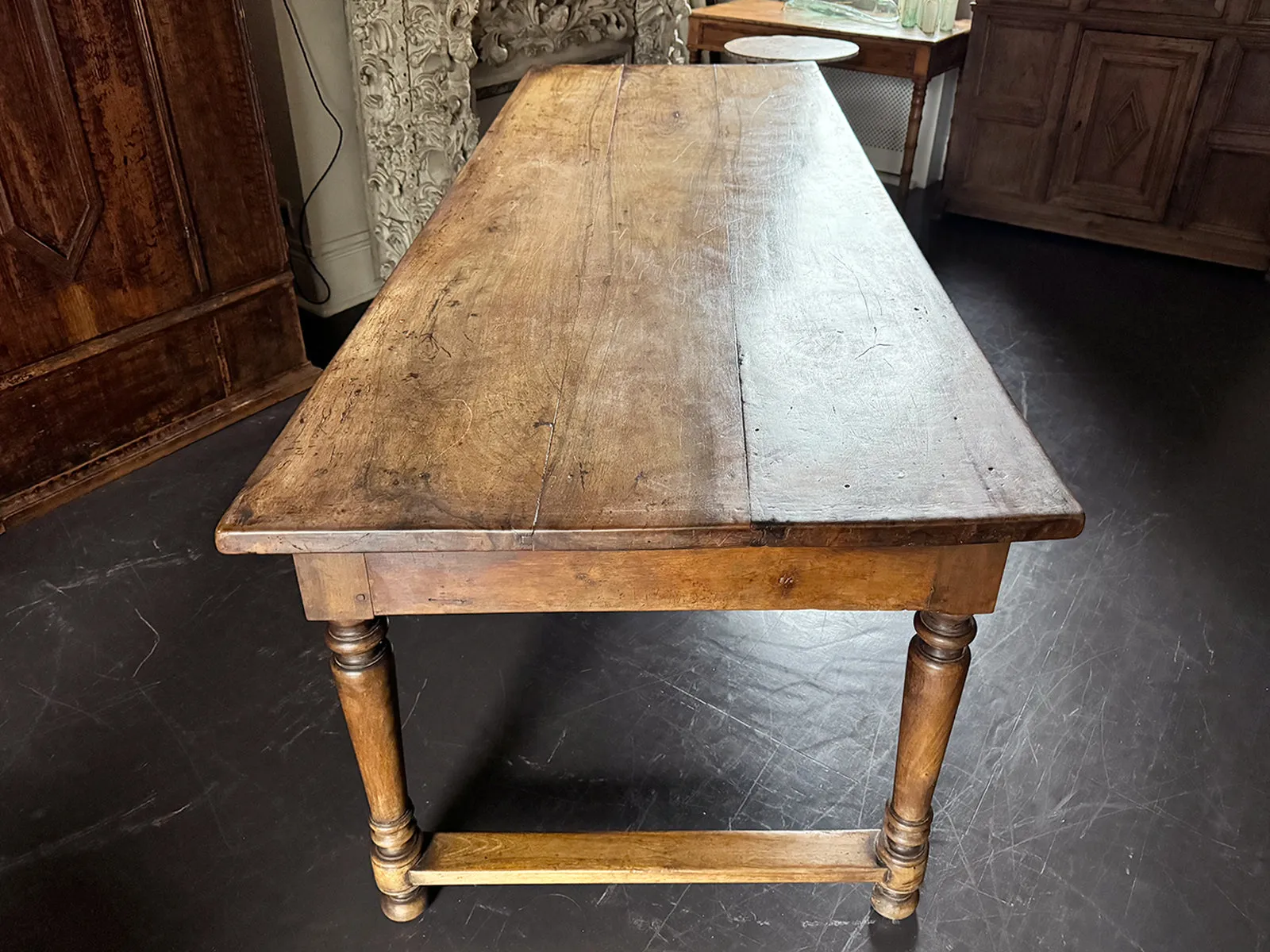 A Late 18th C/Early 19th C Walnut Dining Table of Beautiful Colour with Secret Drawer