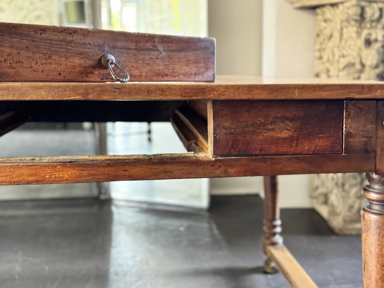 A Late 18th C/Early 19th C Walnut Dining Table of Beautiful Colour with Secret Drawer