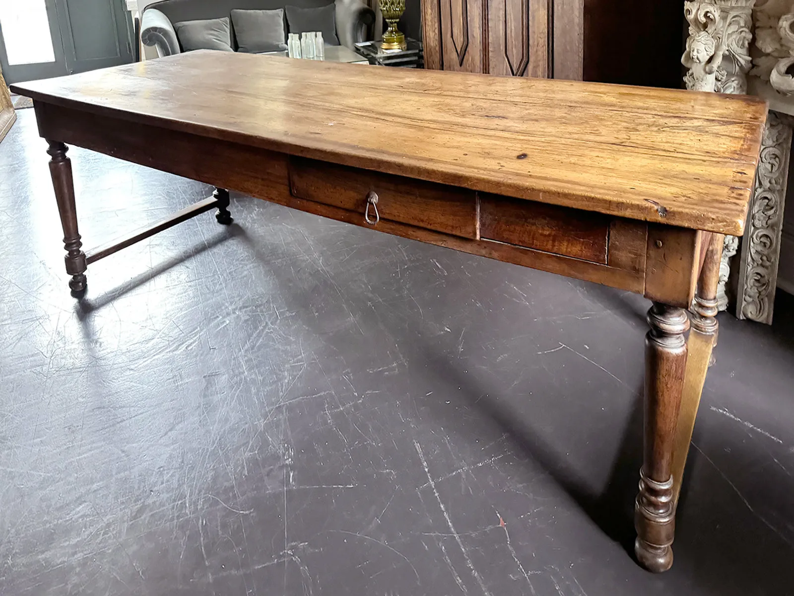 A Late 18th C/Early 19th C Walnut Dining Table of Beautiful Colour with Secret Drawer