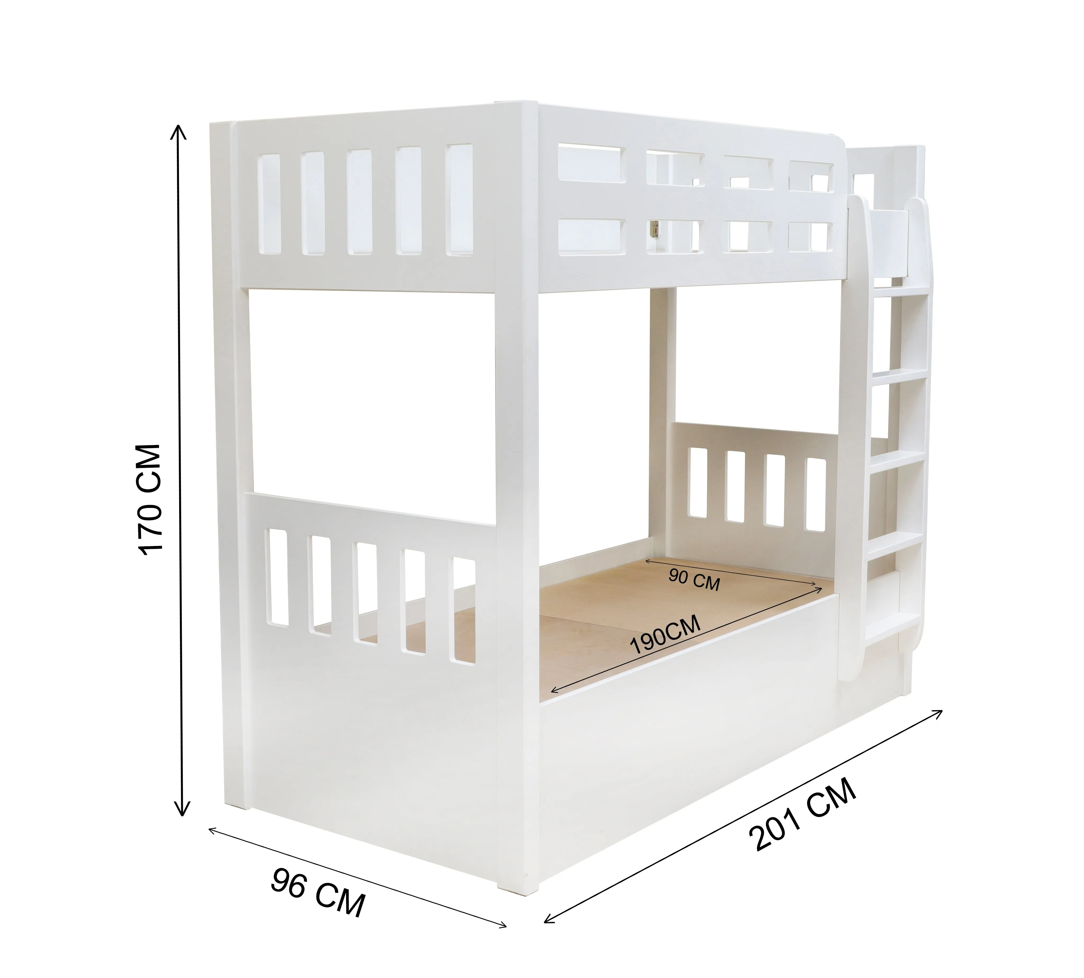 AFT WOW WOODEN BUNK BED, WOODEN, WHITE