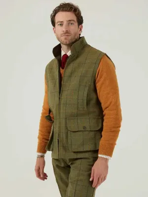 ALAN PAINE Rutland Mens Zip Waistcoat - Dark Moss