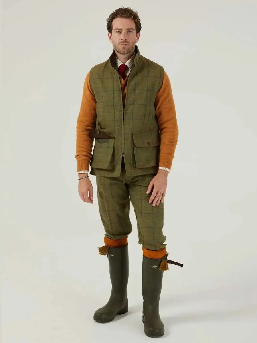 ALAN PAINE Rutland Mens Zip Waistcoat - Dark Moss