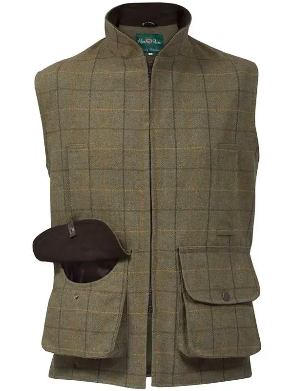 ALAN PAINE Rutland Mens Zip Waistcoat - Dark Moss