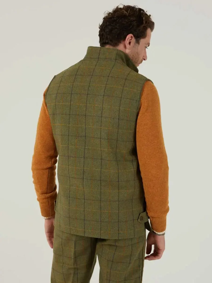 ALAN PAINE Rutland Mens Zip Waistcoat - Dark Moss