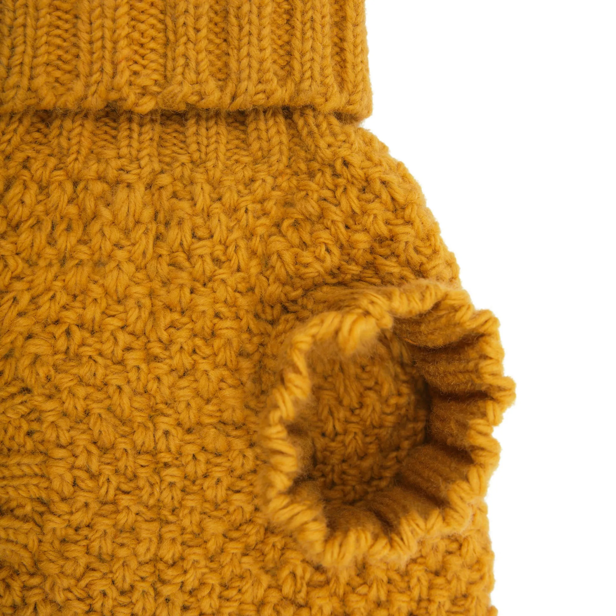 Allen Bobble Mustard Yellow Hand knitted Designer Wool Dog Jumper