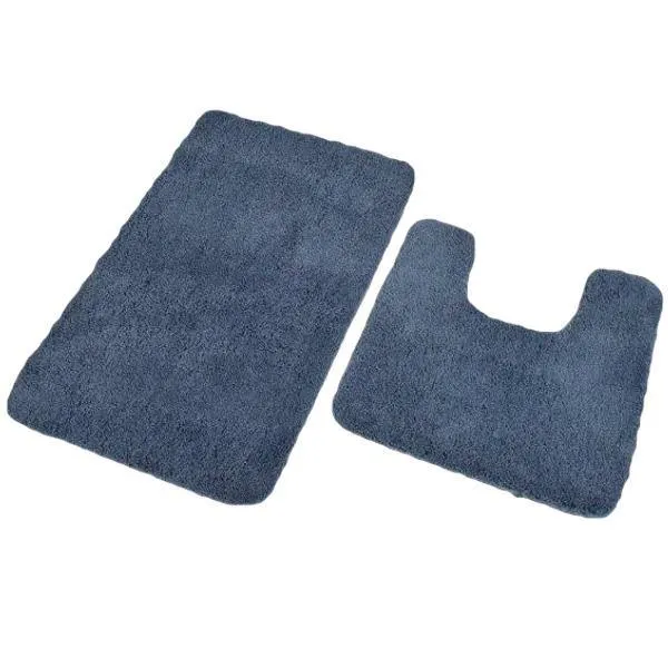 Antron Luxury Non-Slip Bath Mat - Mid Blue