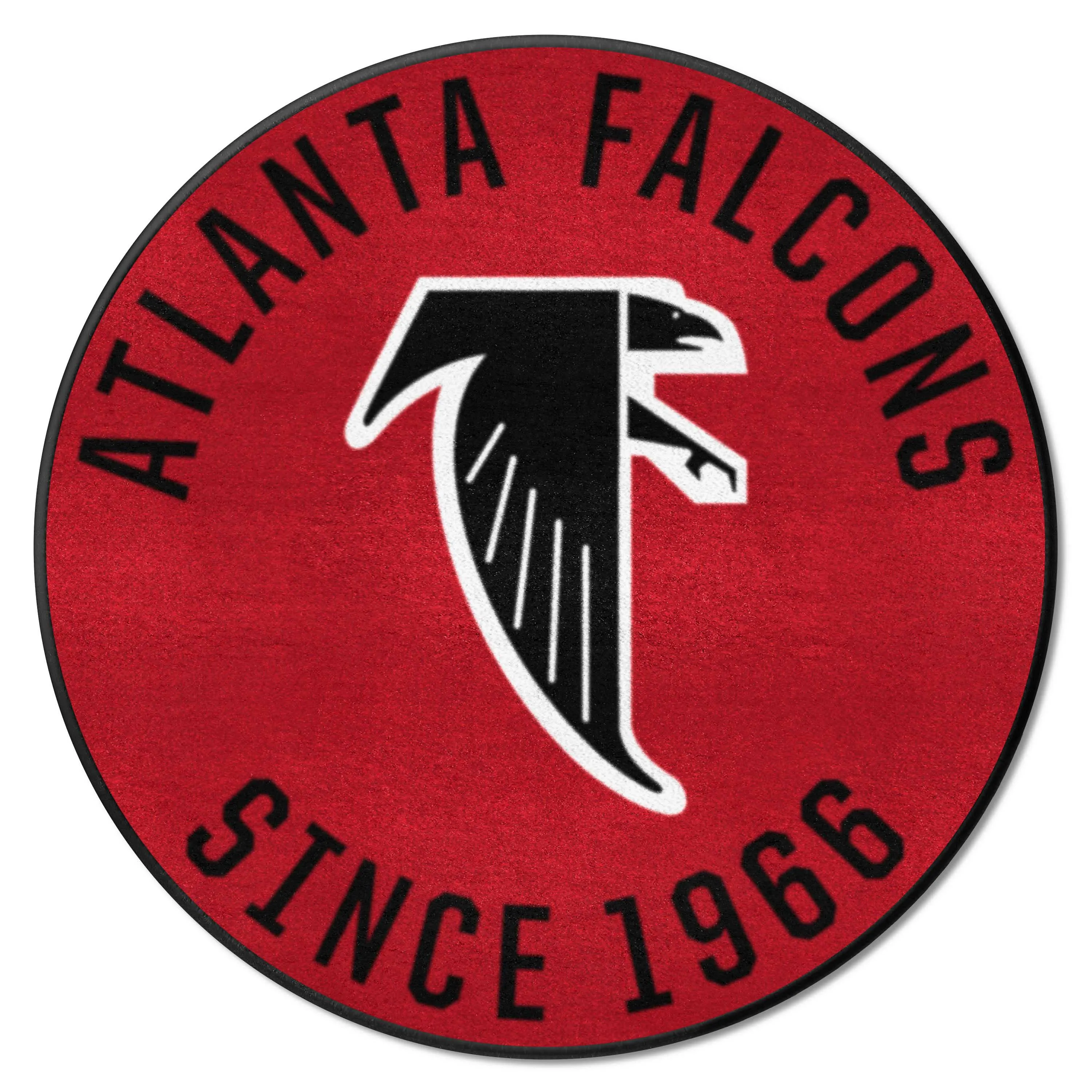 Atlanta Falcons Roundel Rug - 27in. DiameterNFL Retro Logo, Original Falcon Logo