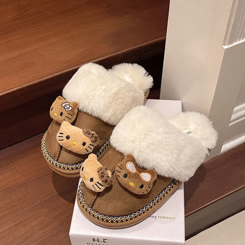 Authentic Brown Kitty Fuzzy Snow Boots KI661