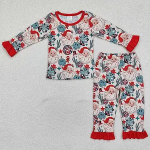 Baby Girls Pajamas Christmas Western Santa Cactus Shirt Pajamas Sets GLP1780