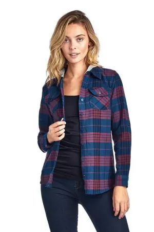 Bailey Flannel Plaid Shirt with Hoodie