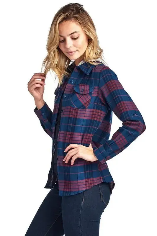 Bailey Flannel Plaid Shirt with Hoodie