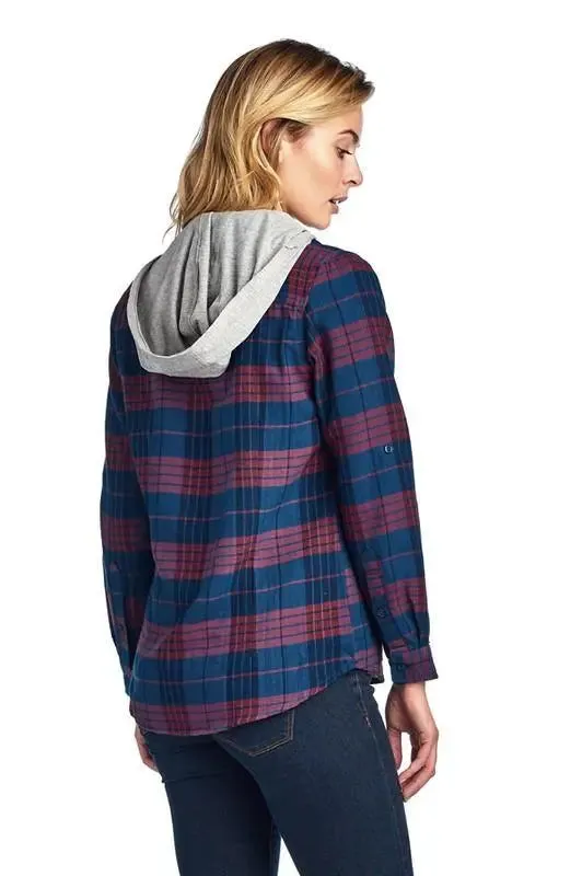 Bailey Flannel Plaid Shirt with Hoodie