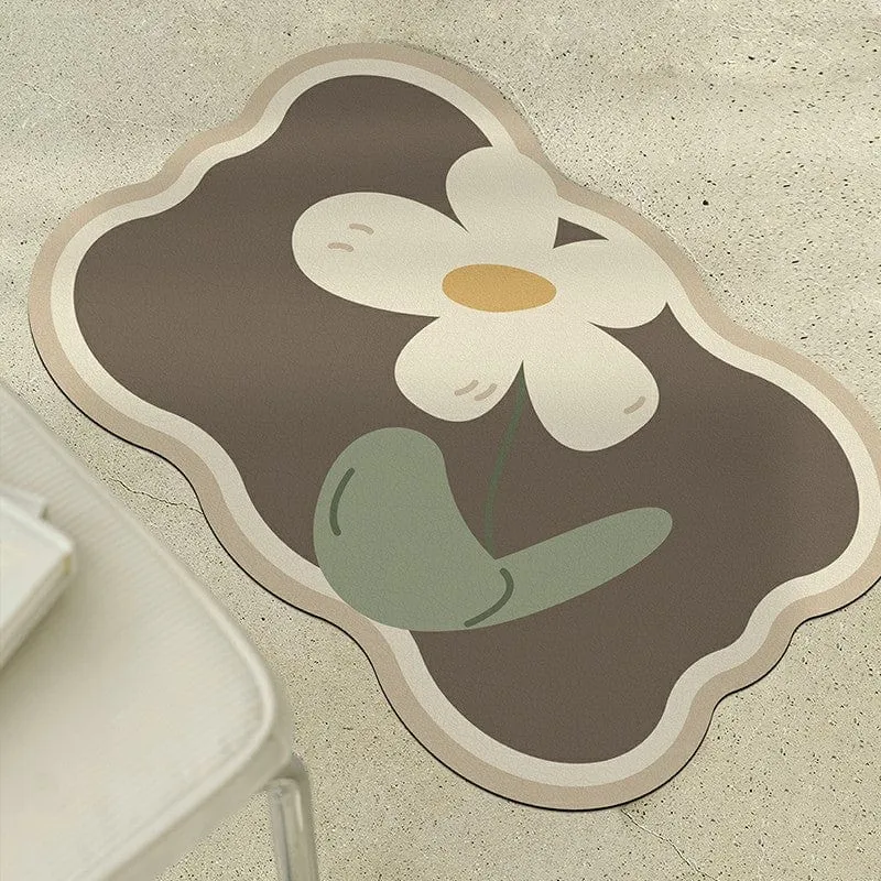 Bathroom Floor Mat Soft Diatom Mud Absorbent Non-slip