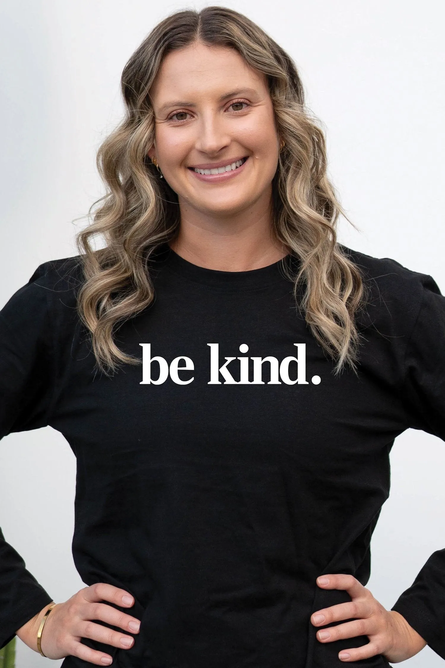 Be Kind. Long Sleeve T-Shirt Black