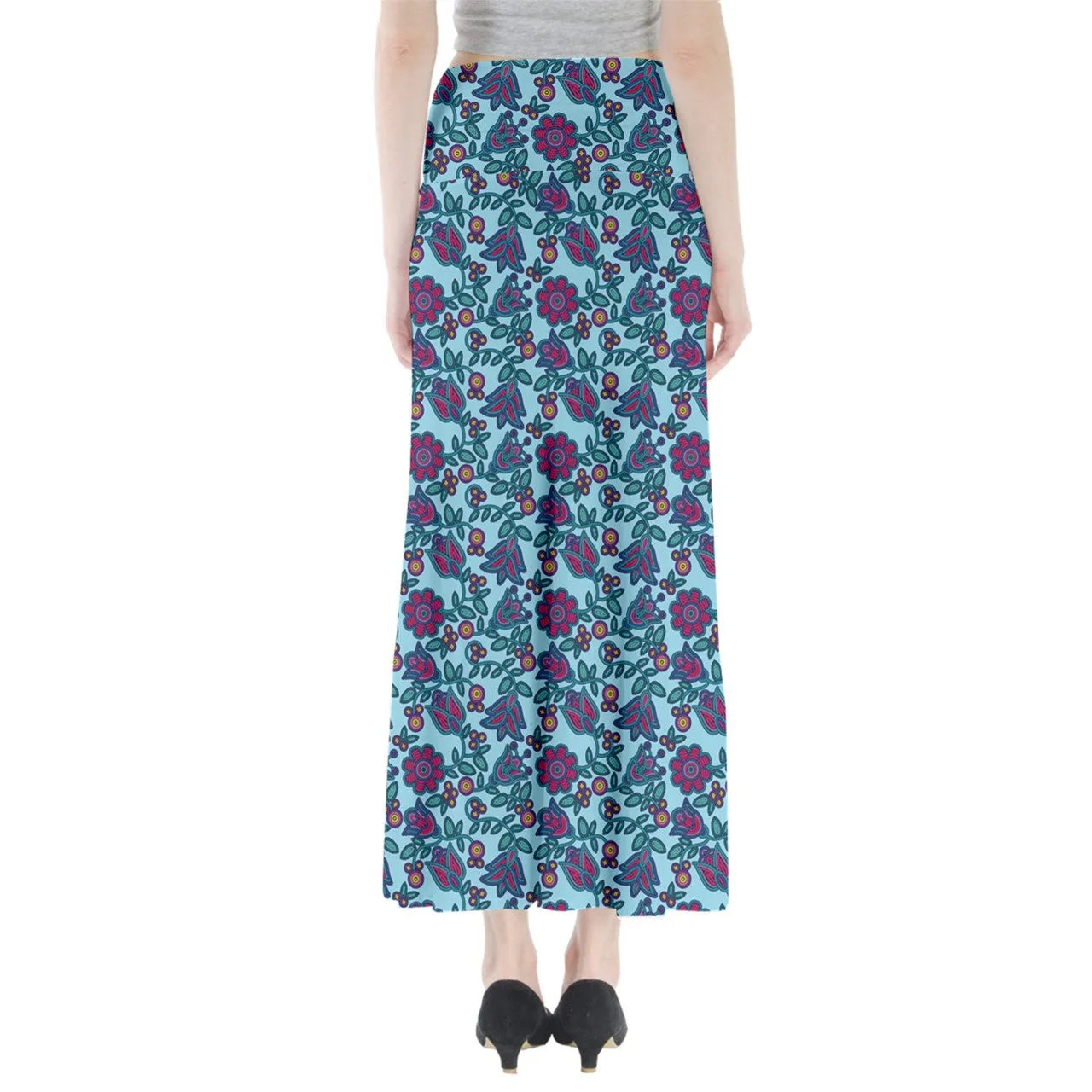 Beaded Nouveau Marine Full Length Maxi Skirt