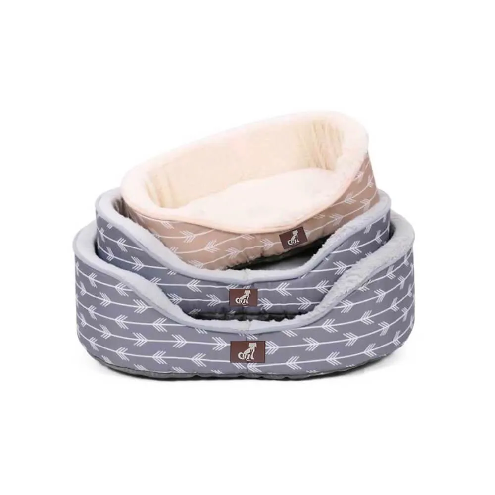 Bella - Grey Soft Dog Bed - Size S/M/L/XL