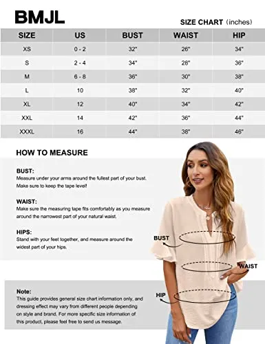 BMJL Womens White Blouses Dressy Business Casual Work Tops Cute Short Sleeve V Neck Shirt Summer Outfits 2024(Black, S)