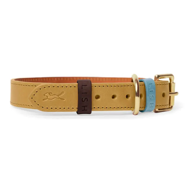 Braithwaite Mustard Yellow Luxury Leather Designer Dog Collar