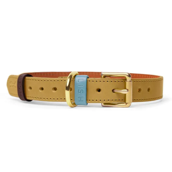 Braithwaite Mustard Yellow Luxury Leather Designer Dog Collar