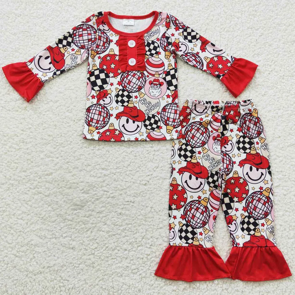 Christmas Girls Pajamas Long Sleeve Sleepwear Sets GLP0459