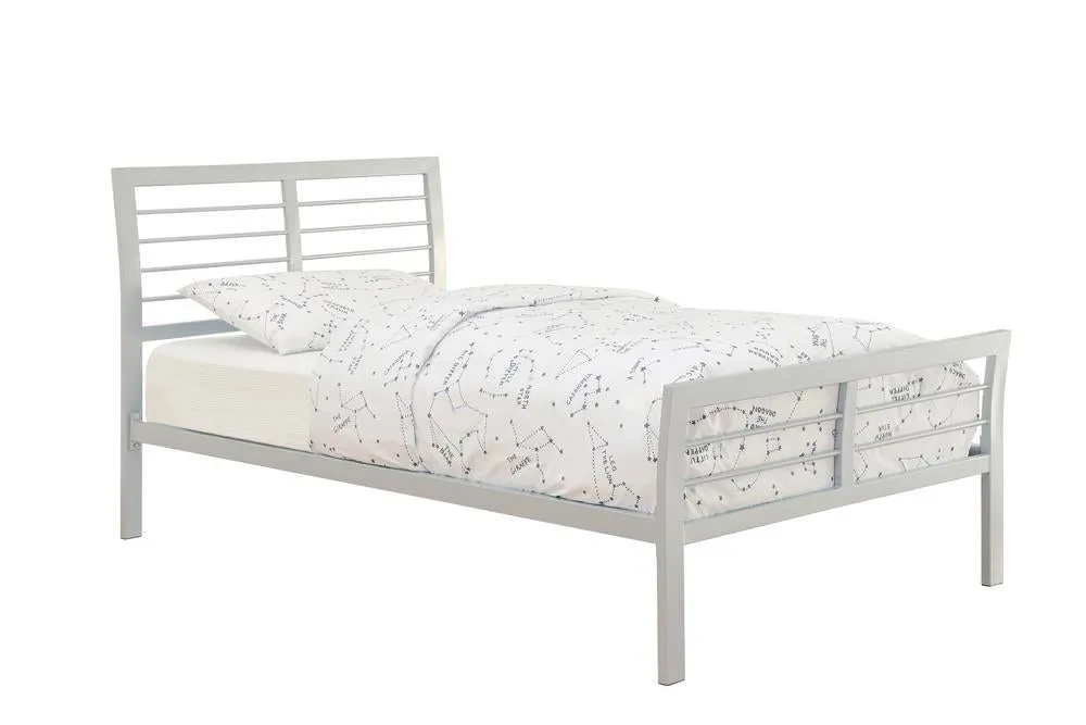 Cooper Twin Metal Bed Silver - Durable Metal Frame