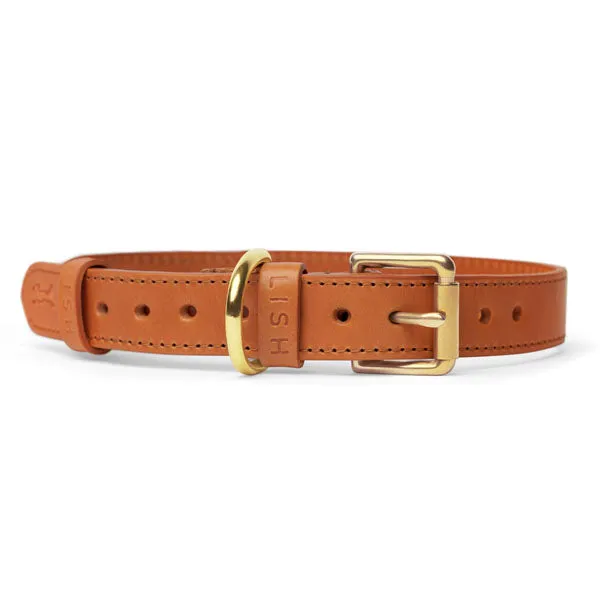 Coopers Butter Brown Luxury Leather Designer Dog Collar