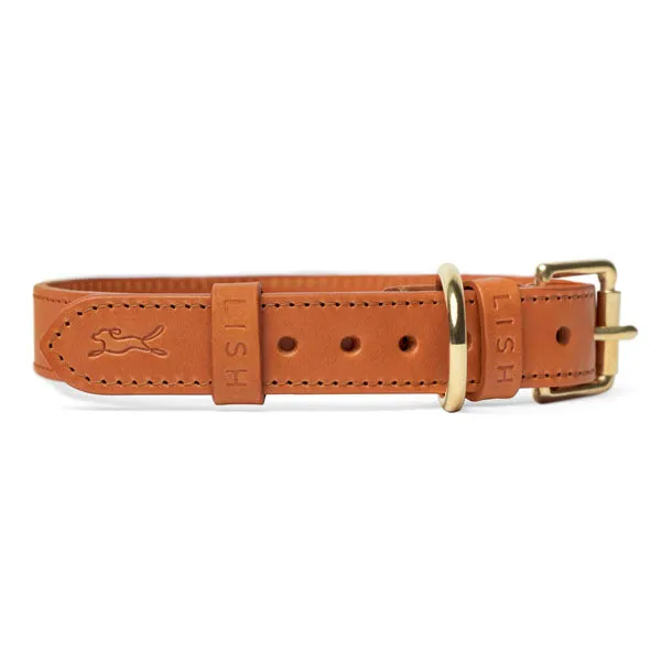 Coopers Butter Brown Luxury Leather Designer Dog Collar