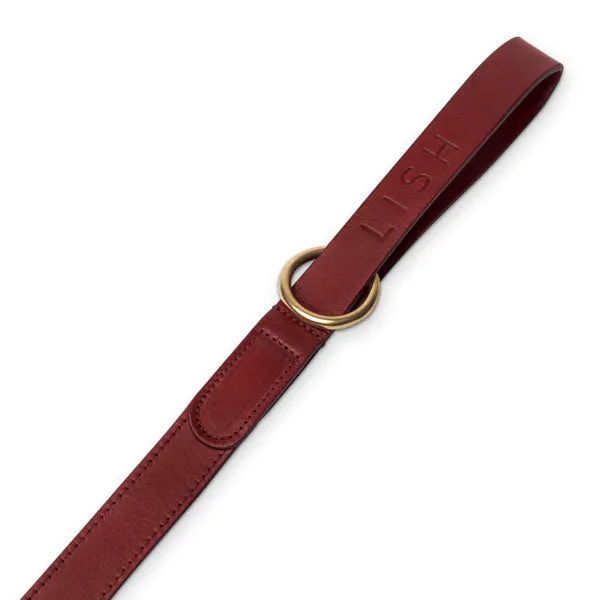 Coopers Maple Red Italian Leather Luxury Dog Lead