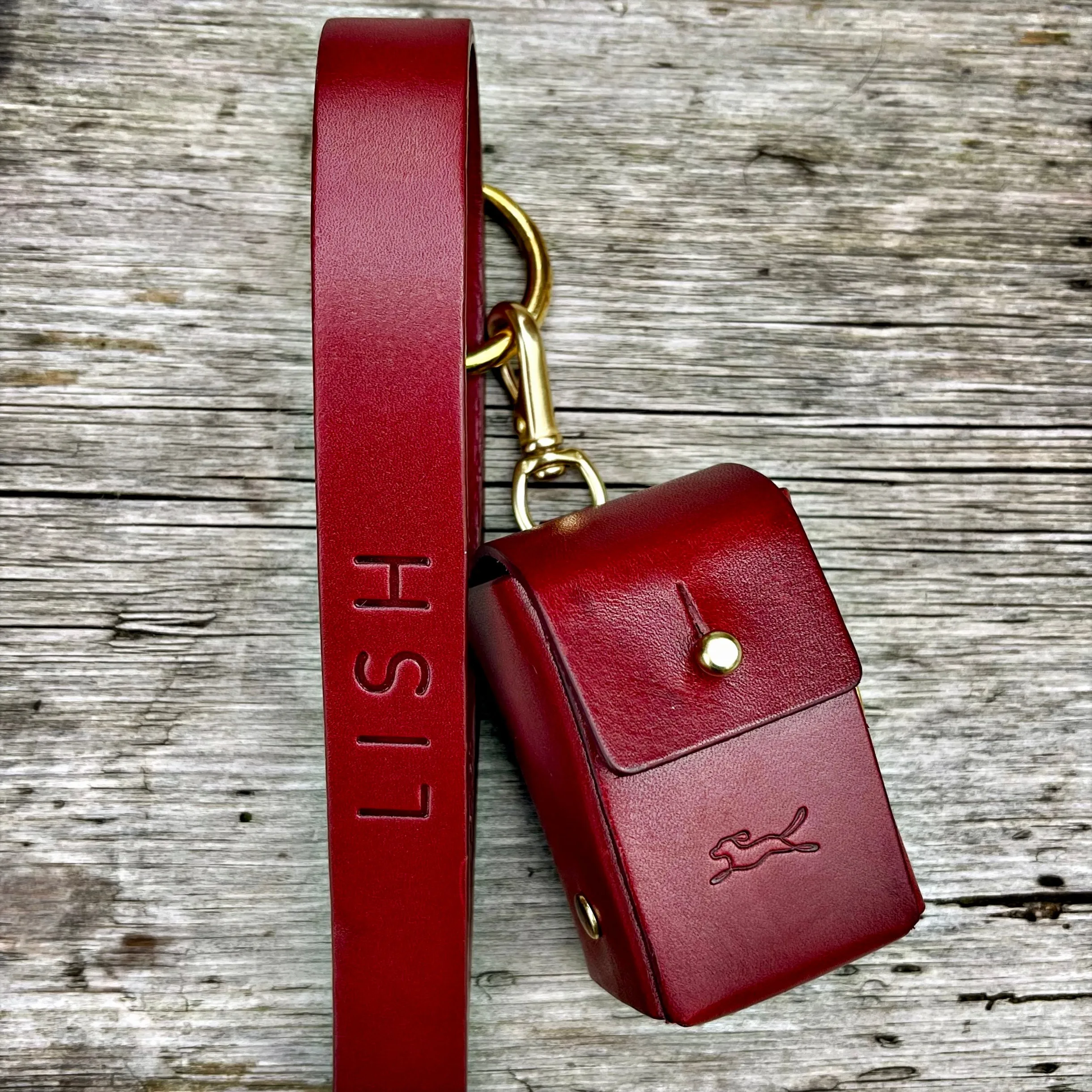 Coopers Maple Red Italian Leather Luxury Dog Lead