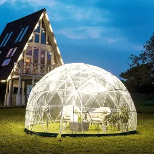 cozy Garden Igloo Bubble Tent 12ft - Geodesic Dome with PVC Cover - Lean to Greenhouse with Door and Windows for Sunbubble, Backyard, Outdoor Winter, Party