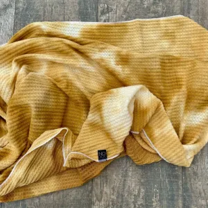 Cozy Mustard Tie-Dye | Swaddle or Kids Throw Blanket