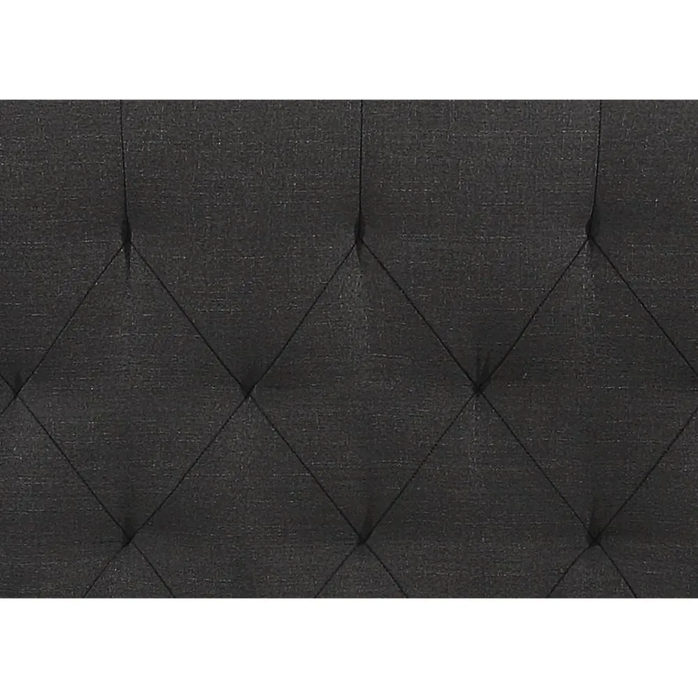 Dane Full Bed, Upholstered, Curved Headboard, Dark Gray By Casagear Home