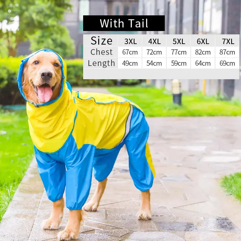 Dog Raincoat Jumpsuit Rain Coat for Dogs Pet Cloak Labrador Waterproof Golden Retriever Jacket Pet Supplies