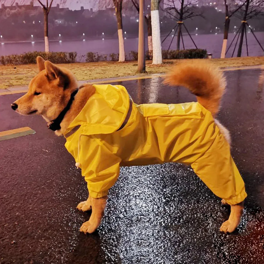 Dog Raincoat Jumpsuit Rain Coat for Dogs Pet Cloak Labrador Waterproof Golden Retriever Jacket Pet Supplies