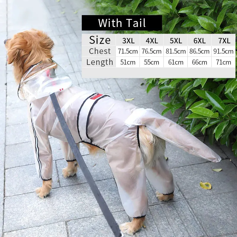 Dog Raincoat Jumpsuit Rain Coat for Dogs Pet Cloak Labrador Waterproof Golden Retriever Jacket Pet Supplies