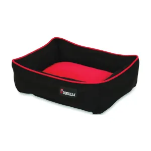 DOGZILLA 80379 Pet Lounger, 22 in L, 18 in W, Rip-Stop Fabric Cover, Black/Red