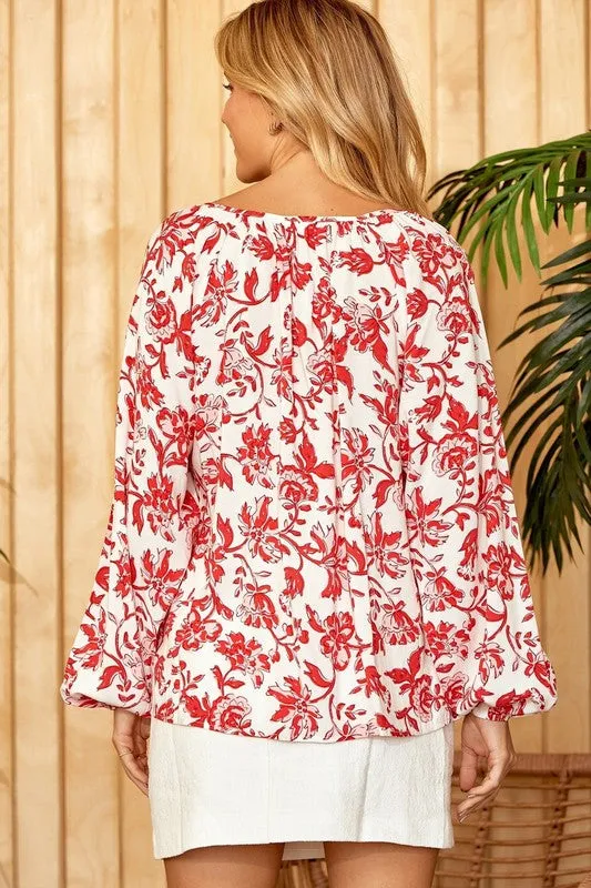 Emily Wonder Floral Woven Blouse Top